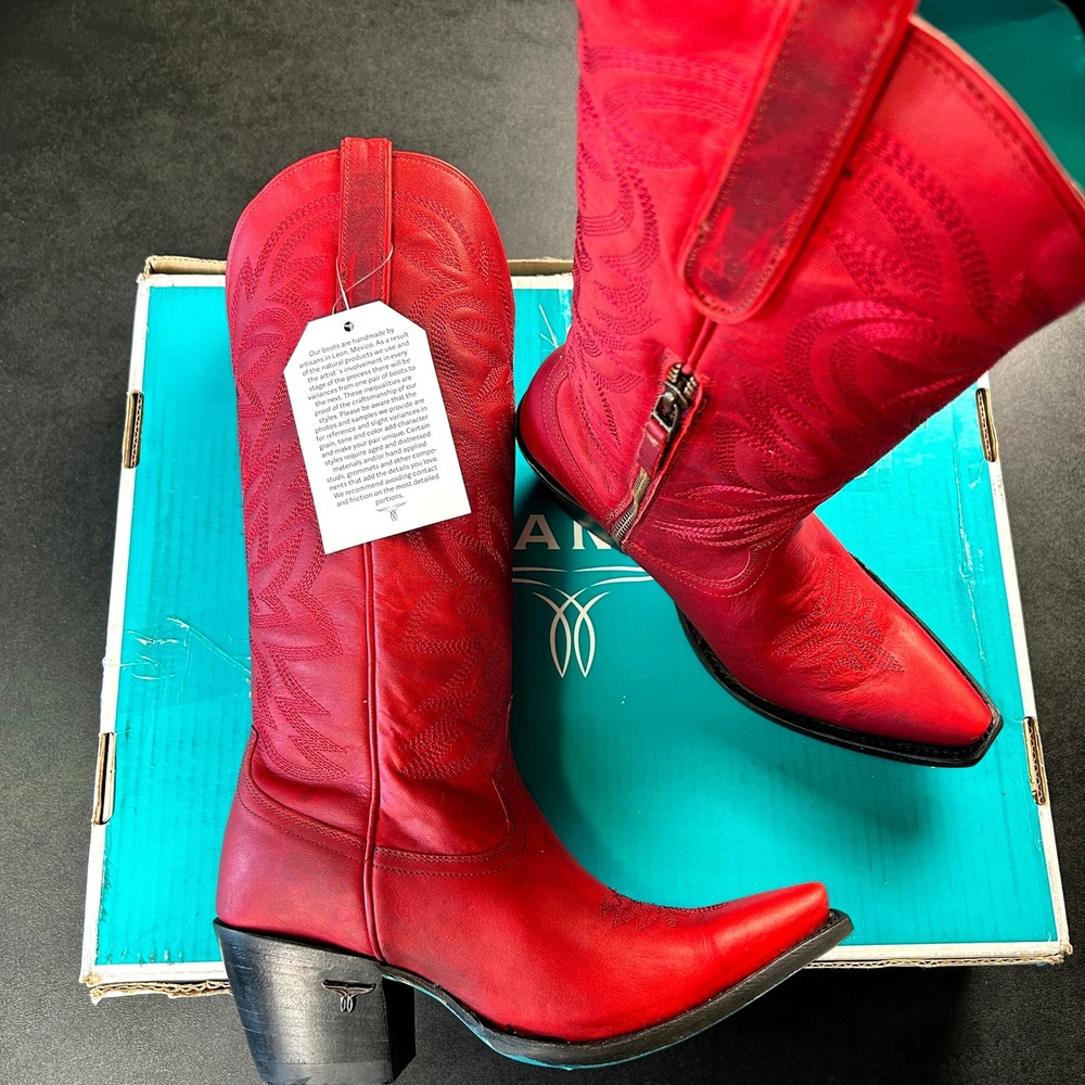 Lane Smokeshow Womens Cowboy Boots Smoldering Ruby Western Snip Toe Size 9 NEW - Picture 6 of 8